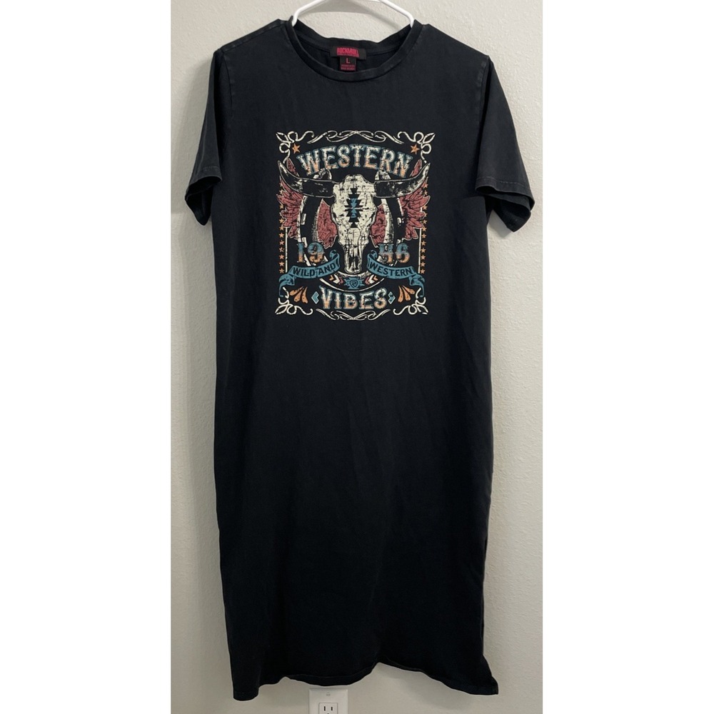 Rock & Roll Western t-shirt Womens dress size Large Festival Concert